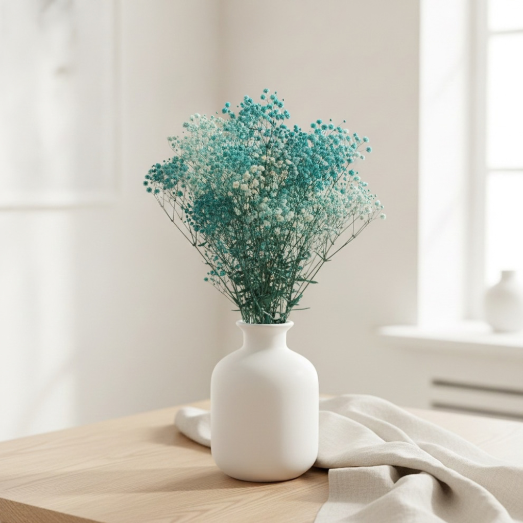 Modrá stabilizovaná Gypsophila ve svazku 100 g do vázy, kytic a floristických aranžmá